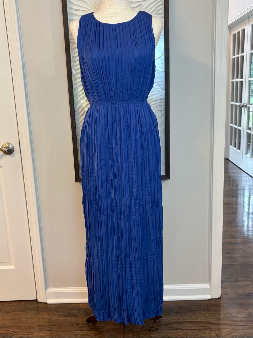 NWOT Banana Republic Royal Blue Pleated Maxi Dress Size Medium